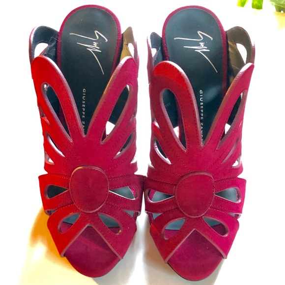 GIUSEPPE ZANOTTI Red Open Toe Mules - NEW - Picture 2 of 8